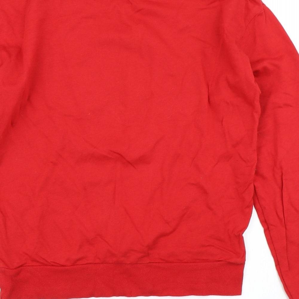 Brand and care label for Divided women’s red pullover sweatshirt, size XS, - looney tunes christmas sweater