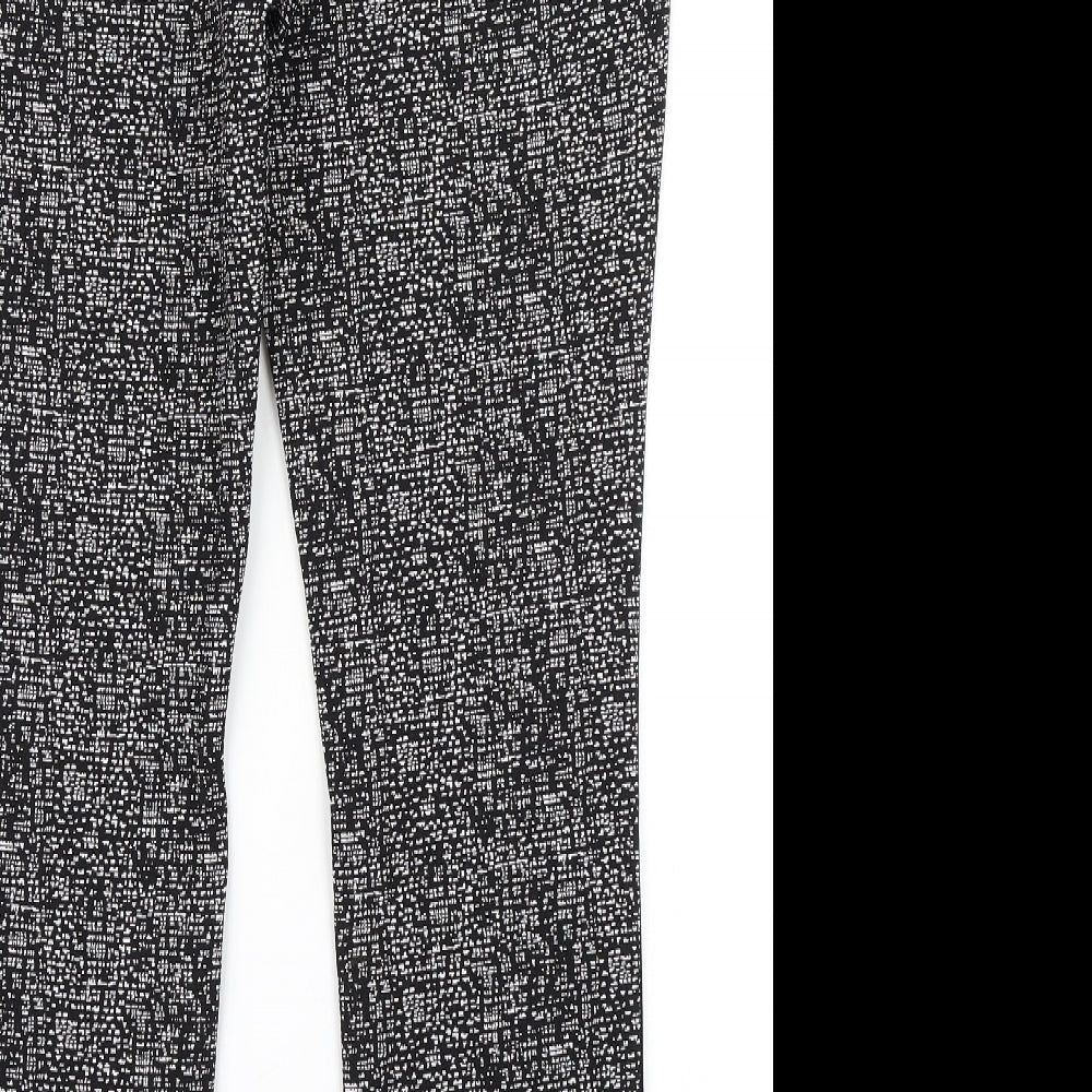 Brand and care label for Tu women’s black check dress pants trousers, size UK 12, 29-inch leg
