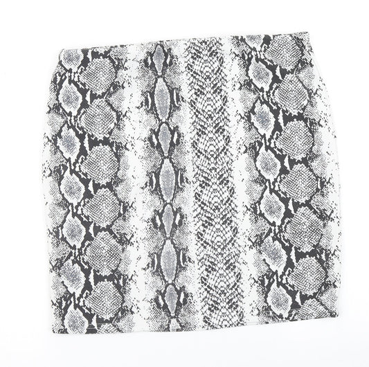 New Look Womens Green Animal Print A-Line Skirt Size 12