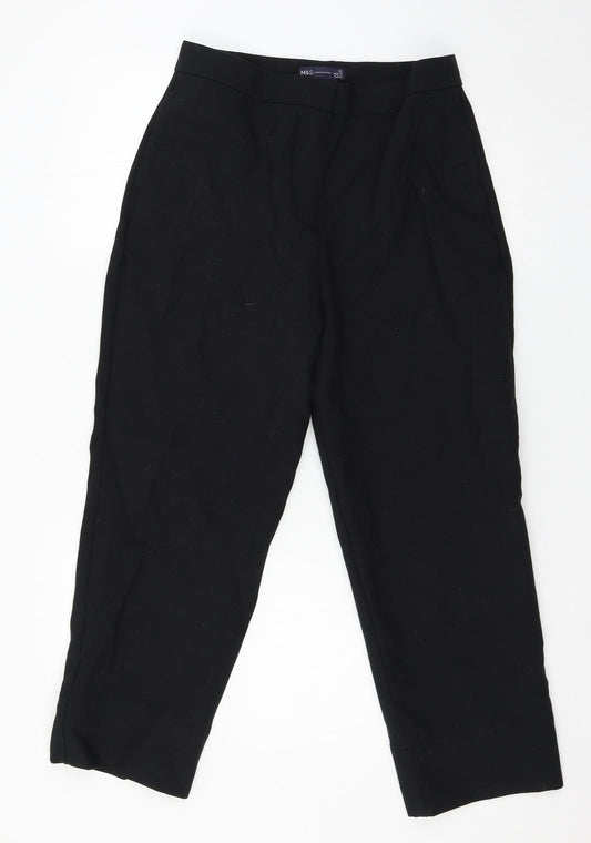 Womens UK Size 12 Marks and Spencer Regular Fit Black Trousers