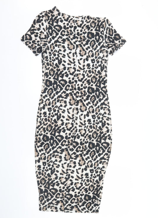 Dorothy Perkins Womens Brown Animal Print Maxi Size 8