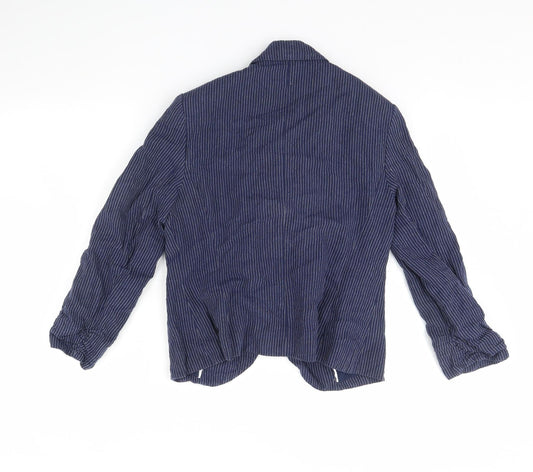F&F Womens Blue Striped Jacket Size 10 - Shoulder Pads