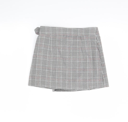 FOREVER 21 Womens Grey Plaid Mini Skirt Size M