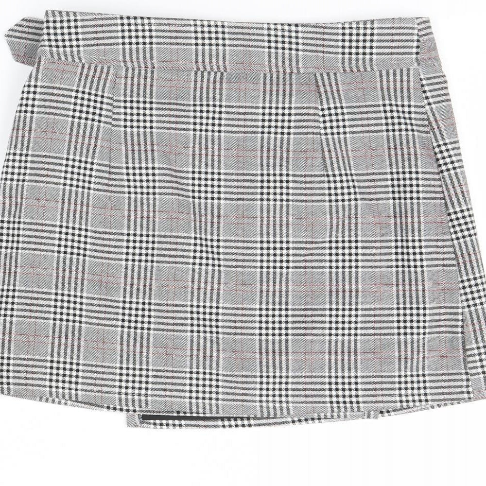 FOREVER 21 Womens Grey Plaid Mini Skirt Size M