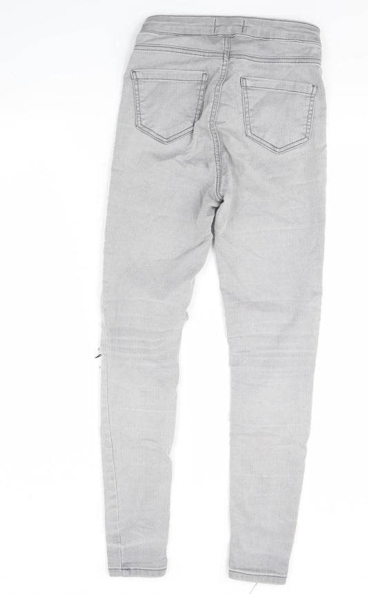 New Look Womens Grey Denim Skinny Jeans Size 8 L30 in