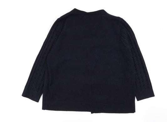 Womens UK Size 14 Papaya Blue Cardigan Jumper