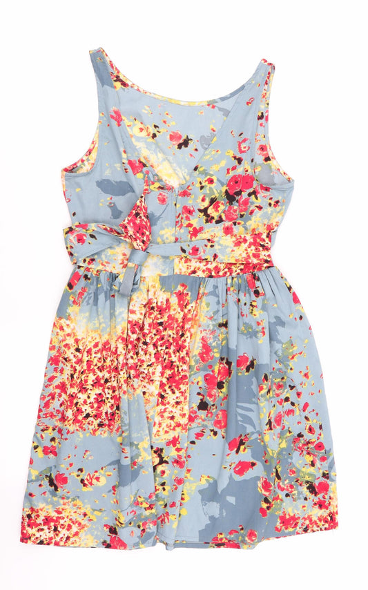 Band of Gypsies Womens Grey Floral Fit & Flare Size S