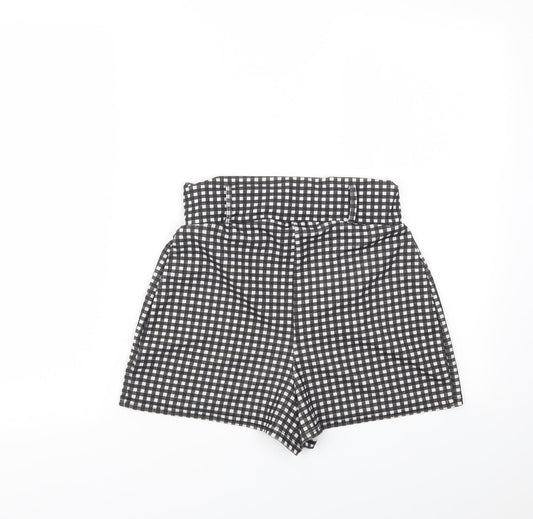 pretty little thing  Womens Multicoloured Check  Cut-Off Shorts Size 10 - stretch waistband