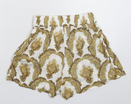 H&M Womens White Hot Pants Shorts Size 6