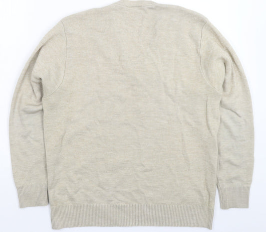 Balmoral Mens Beige Knit Pullover Jumper Size L