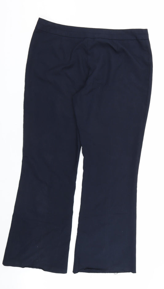 Womens UK Size 18 Boohoo Regular Fit Capri Blue Trousers