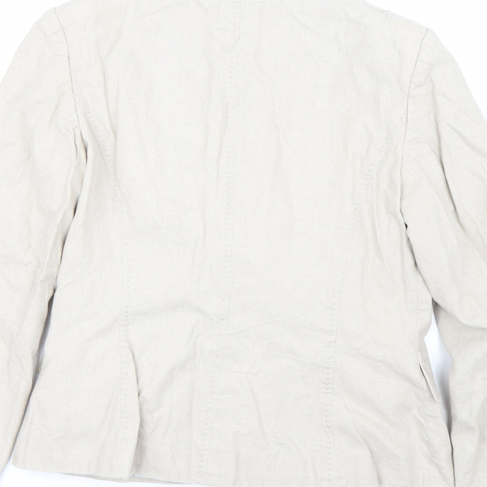 m&s Womens Beige Jacket Suit Size 14