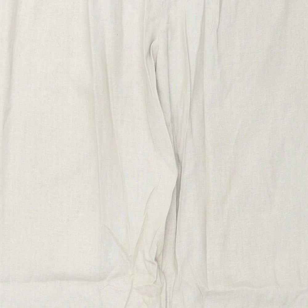 Womens UK Size 14 Marks and Spencer Regular Fit Beige Trousers