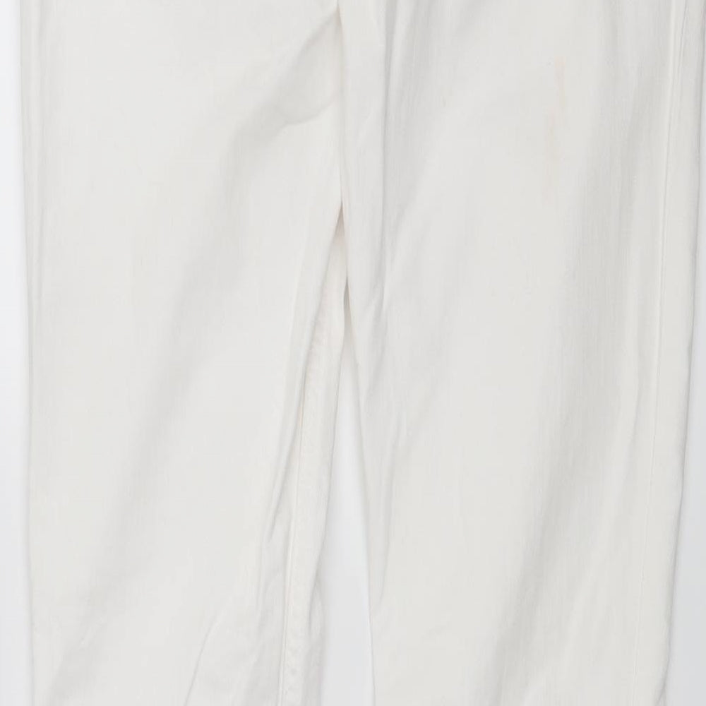 Brand and care label for Gap women’s white denim skinny jeans, size UK 28, in, 33-inch leg