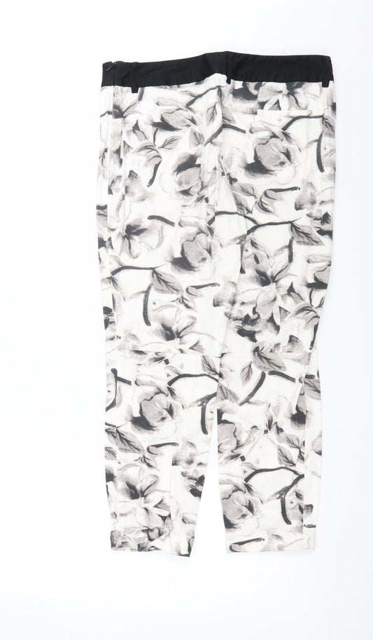 Womens UK Size 12 ET VOUS Regular Fit White Trousers
