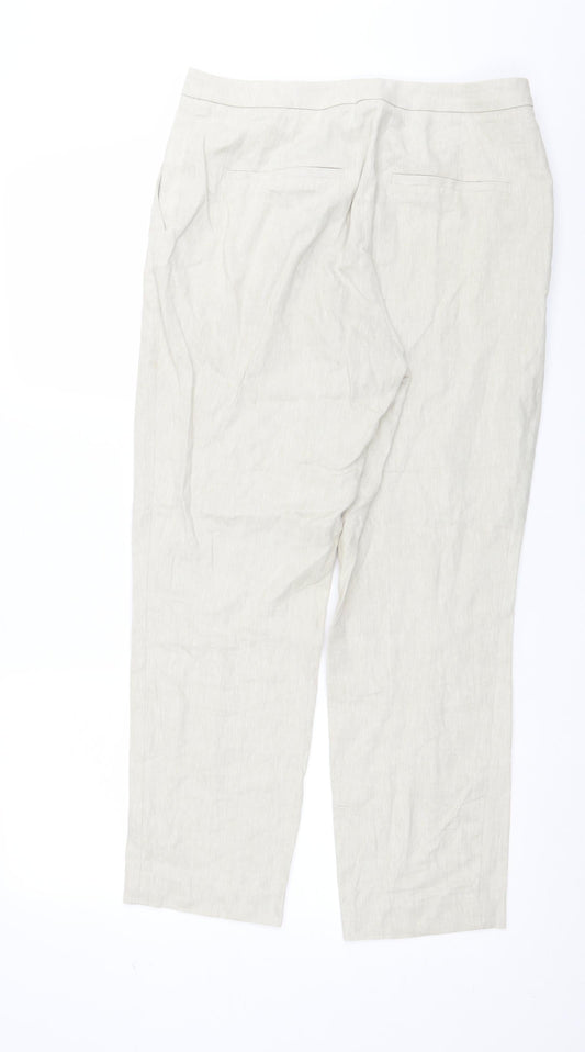 Womens UK Size 12 H&M Regular Fit Beige Trousers