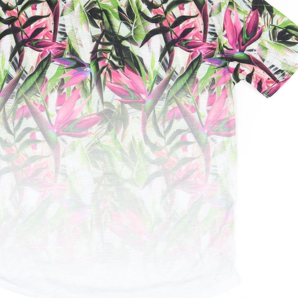 Primark Mens Multicoloured Floral T-Shirt Size XS - California