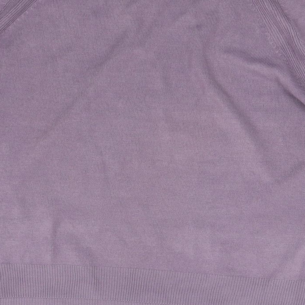 M&S Mens Purple Knit Pullover Jumper Size L