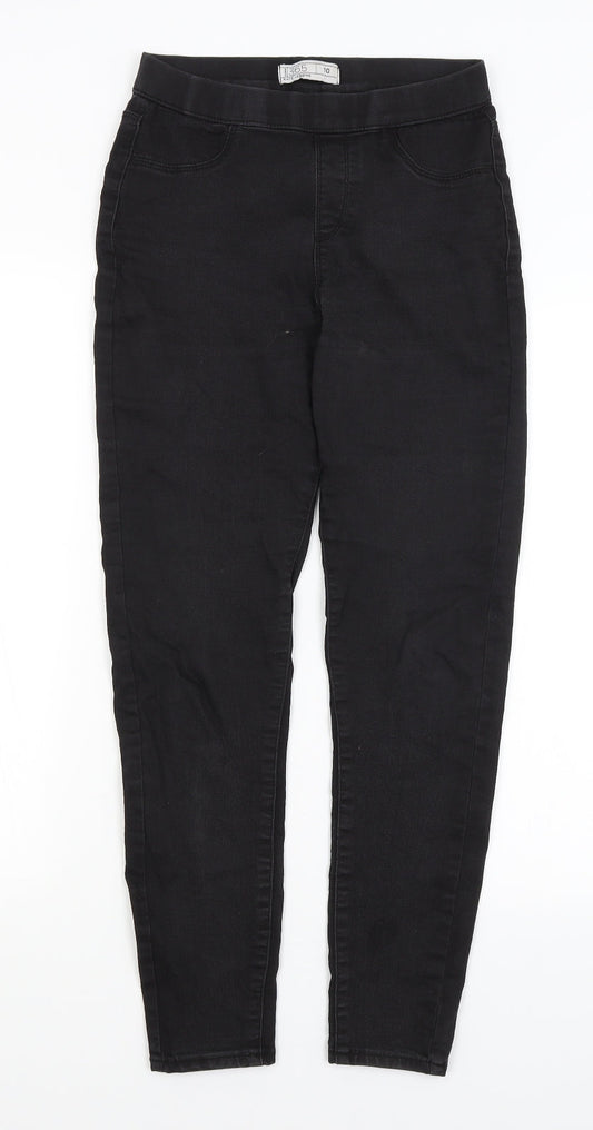 Additional front view of Denim 365 women’s black jegging jeans, size UK 10, 27-inch leg