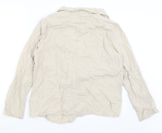 M&Co Womens Beige Jacket Blazer Size 14