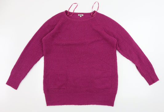 TEXT Womens Purple Pullover Jumper Size L