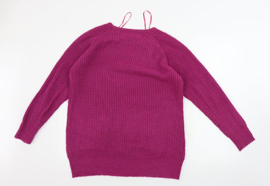 TEXT Womens Purple Pullover Jumper Size L