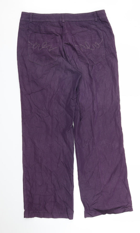 Gerry Weber Womens Purple Chino Trousers Size 14 L27 in