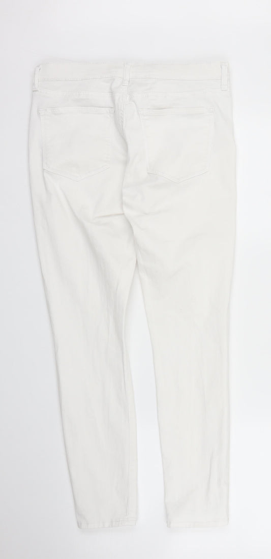Topshop Womens White Denim Skinny Jeans Size S L26 in