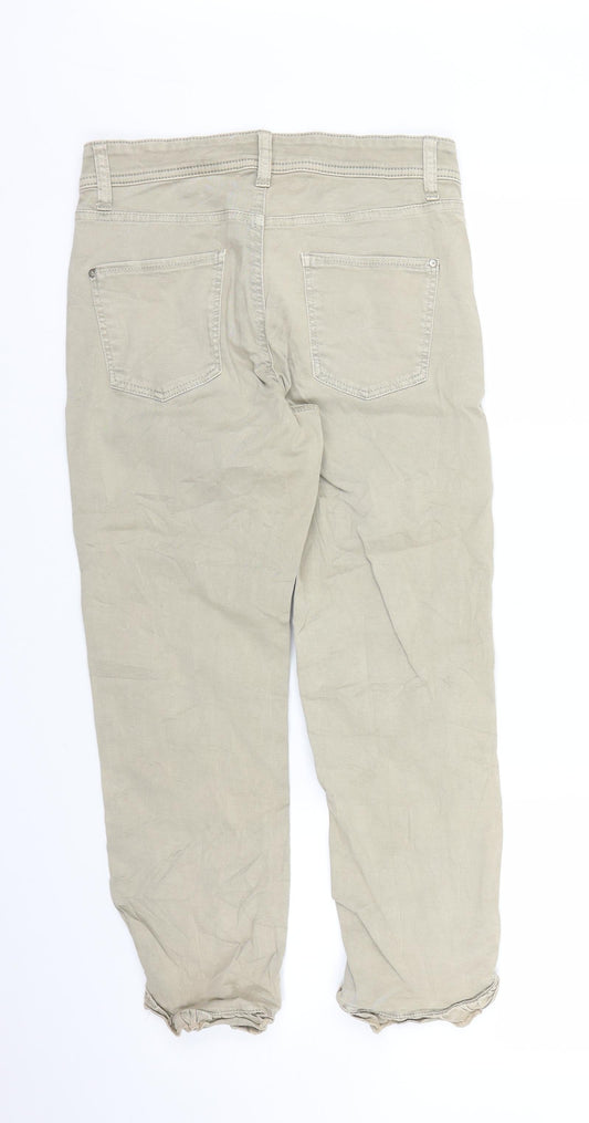 Womens UK Size 6 Cambio Regular Fit Capri Beige Jeans