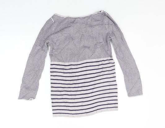 Gap Womens White Striped Pullover Jumper Size S
