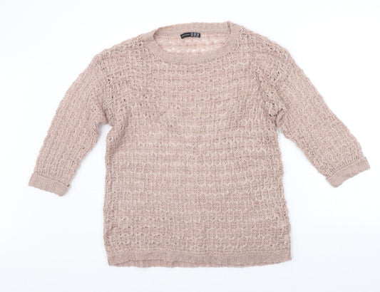Womens UK Size 14 Atmosphere Beige Pullover Jumper