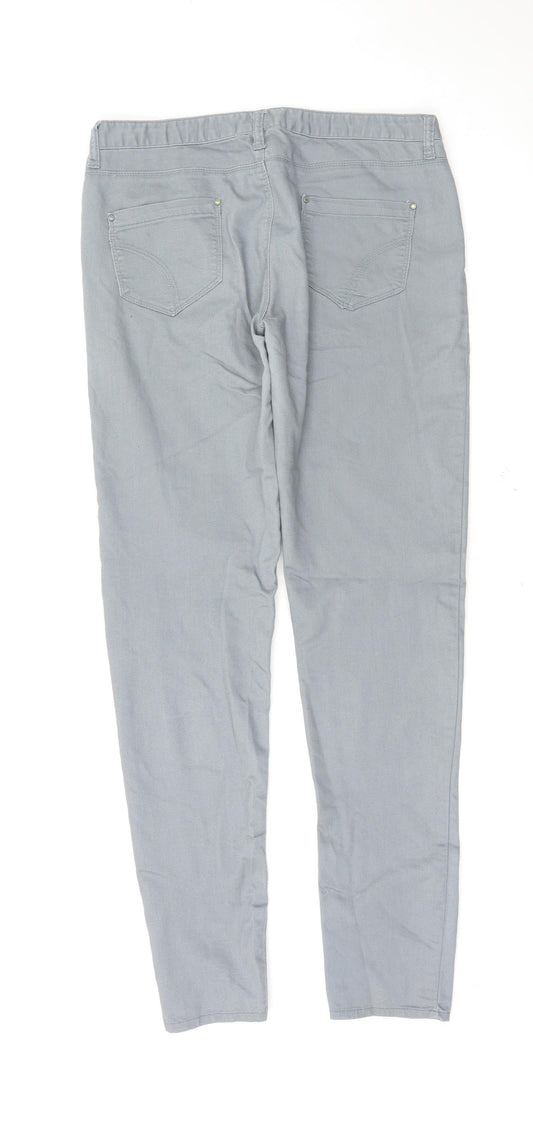 Denim & Co. Womens Grey Trousers Size 12 L31 in