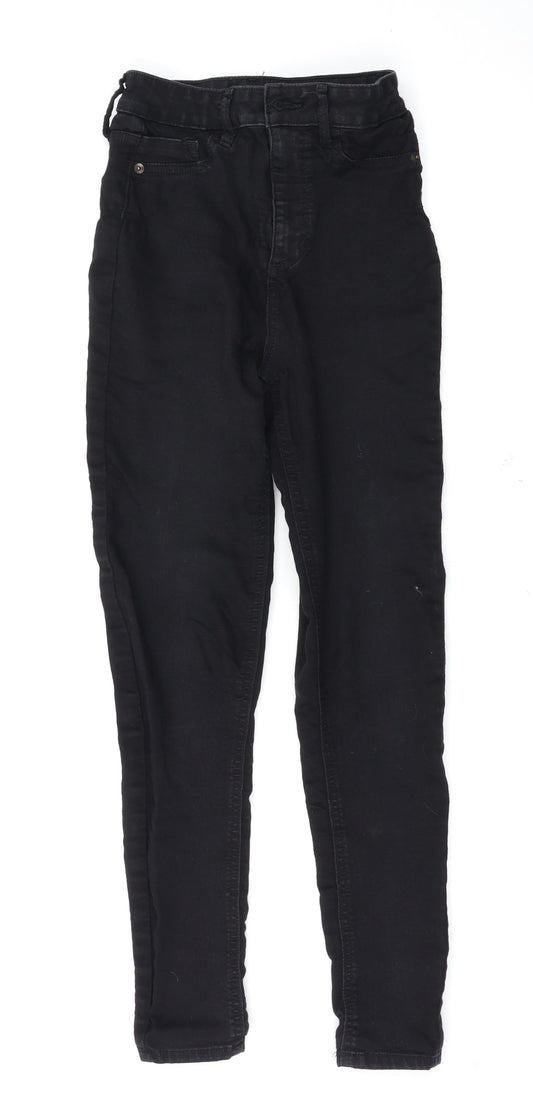 Additional front view of F&F women’s black skinny jeans, size UK 6, 27-inch leg