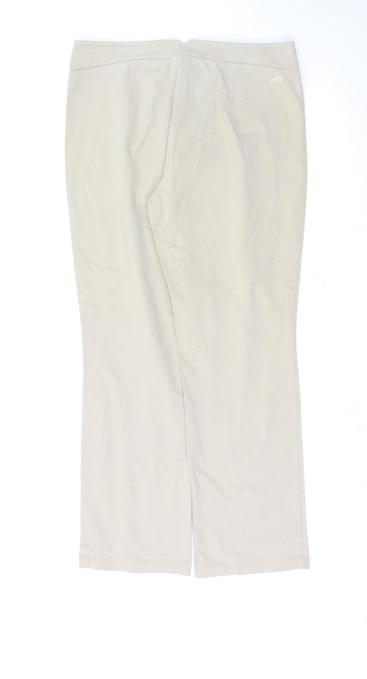 Womens UK Size 14 Marks and Spencer Regular Fit Beige Trousers