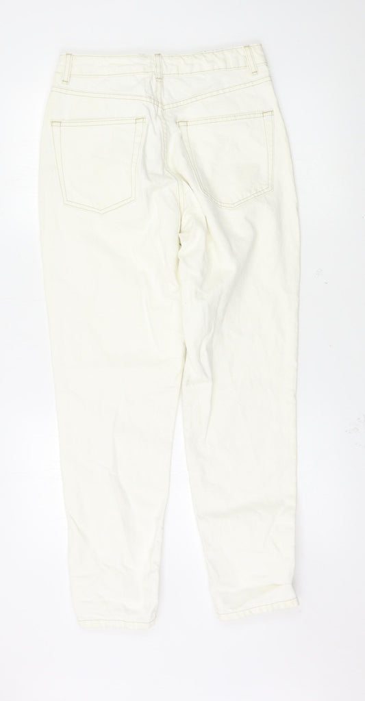 Womens UK Size 28 Preworn Regular Fit Straight White Jeans