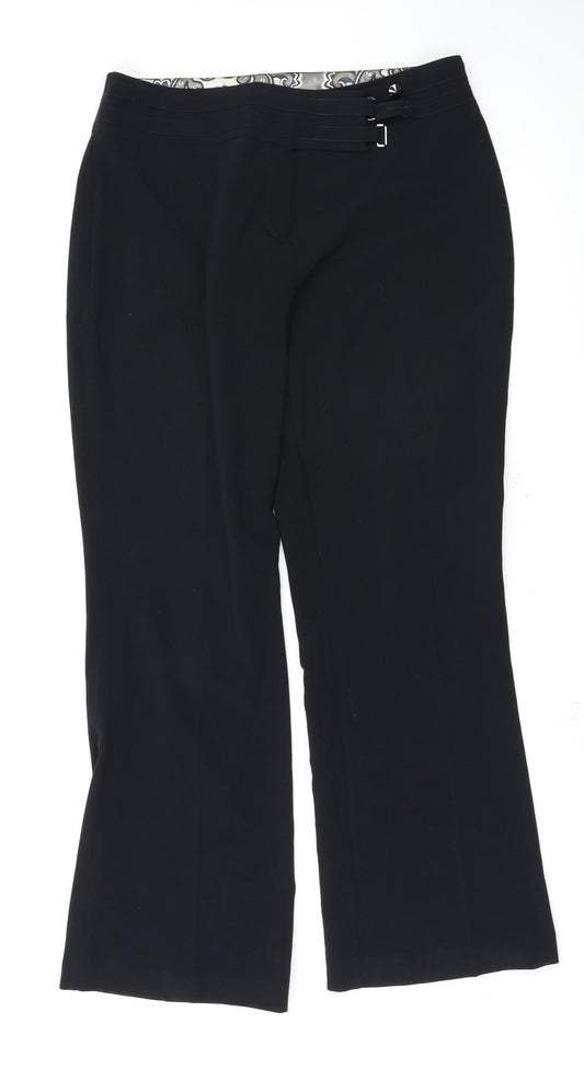 Womens UK Size 14 Marks and Spencer Regular Fit Black Trousers