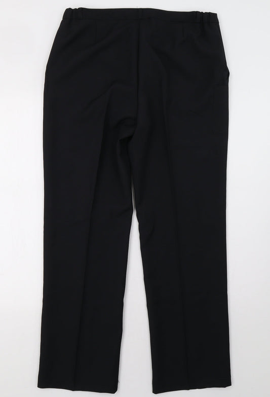 Dimensions Womens Black Trousers Size 12 L30 in
