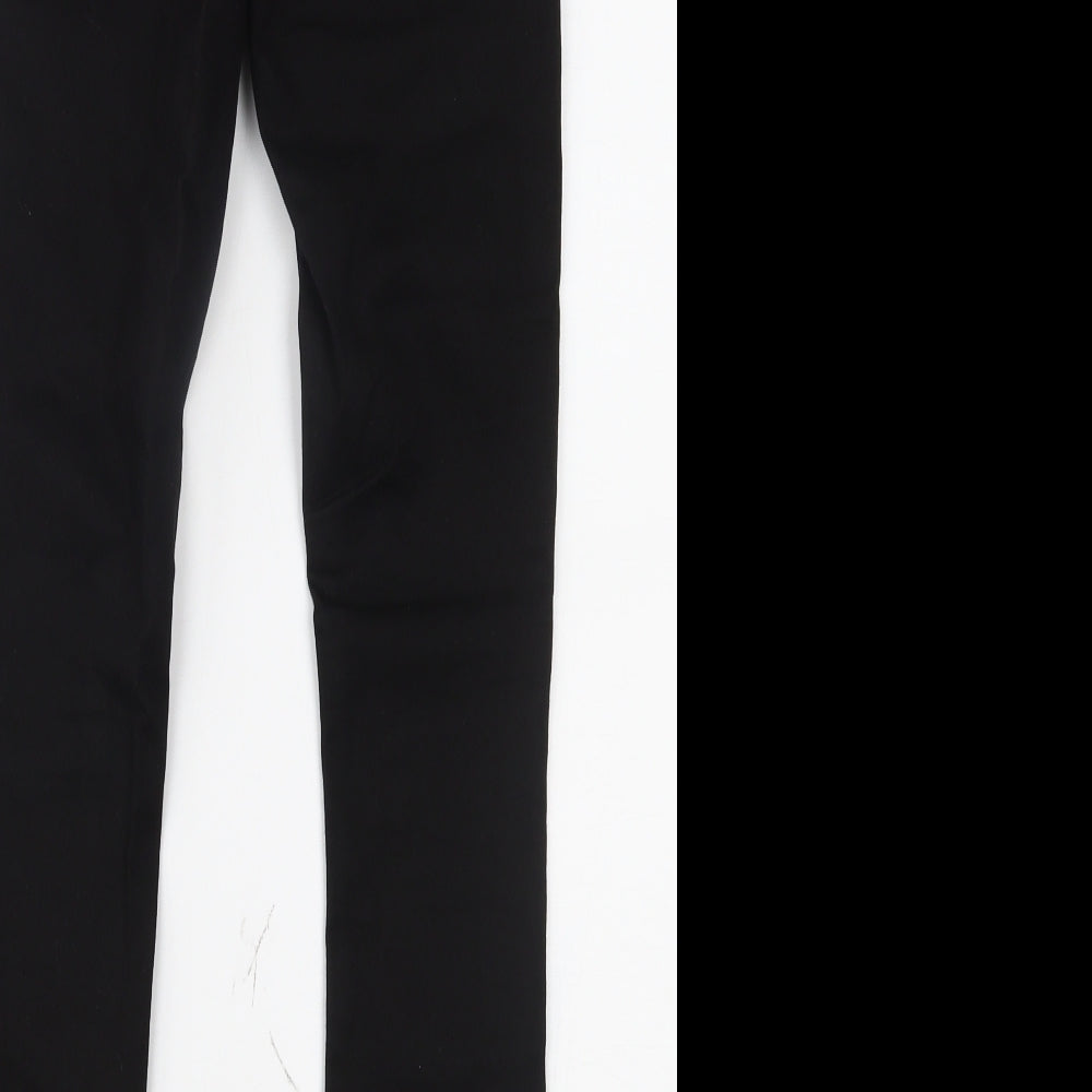 Brand and care label for ASOS women’s black jegging jeans, size UK 25, 32-inch leg
