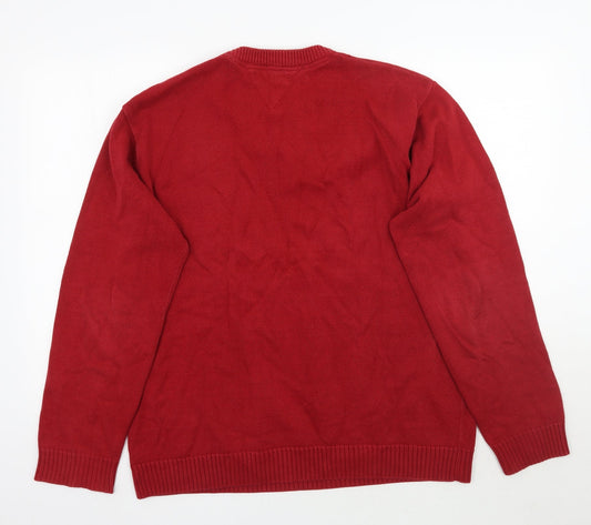 M&Co Mens Red Pullover Jumper