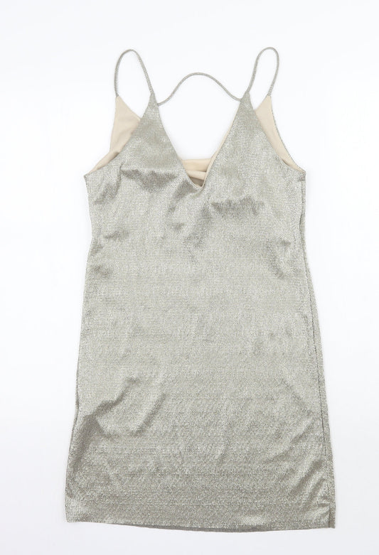 River Island Womens Gold A-Line Size 6