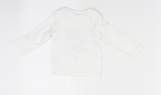 M&Co Boys White Animal Print Pyjama Top Size 6-9 Months - Snuggle Time