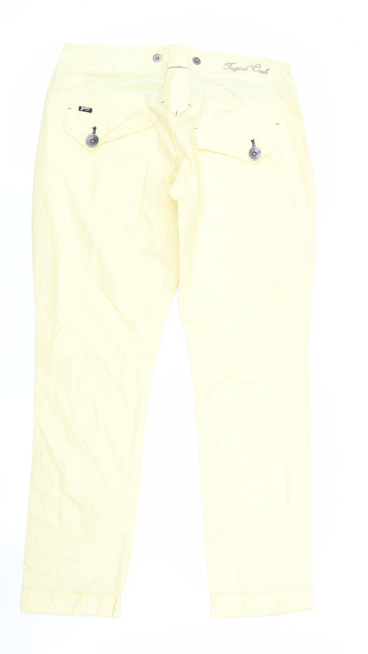 House Womens Yellow Trousers Size M L29 in - Tropical Crush