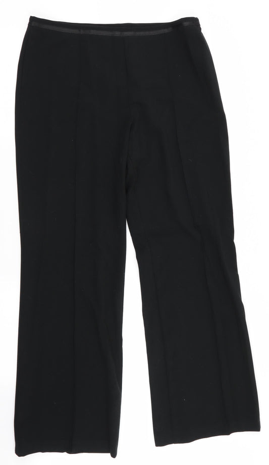 Womens UK Size 14 Marks and Spencer Regular Fit Black Trousers