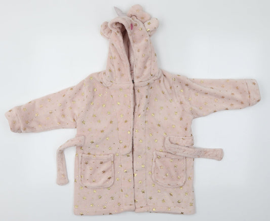 Additional front view of A2Z 4 kids girls’ pink solid top robe, size 2-3, years