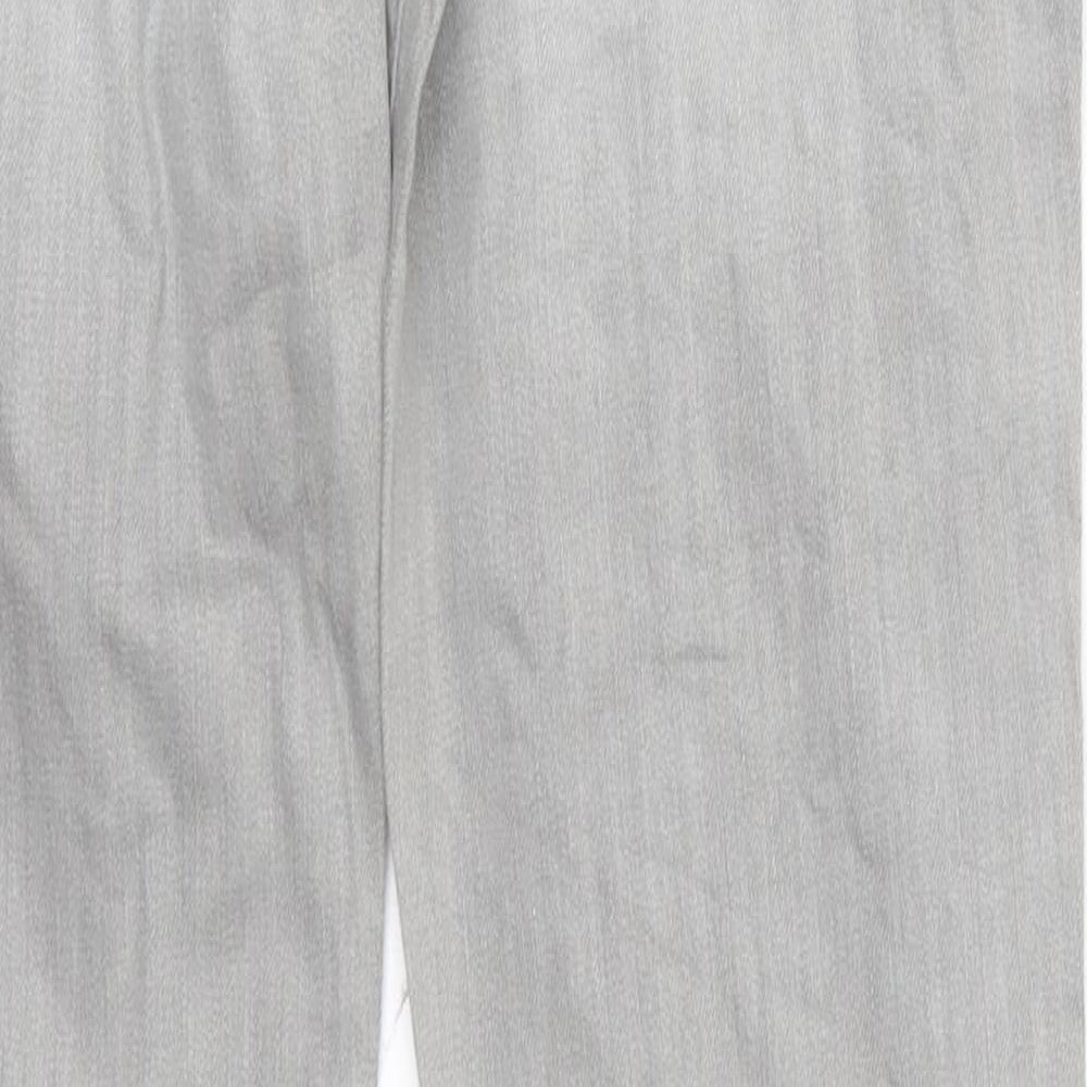Brand and care label for H&M women’s grey straight jeans, size UK 26, in, 31-inch leg