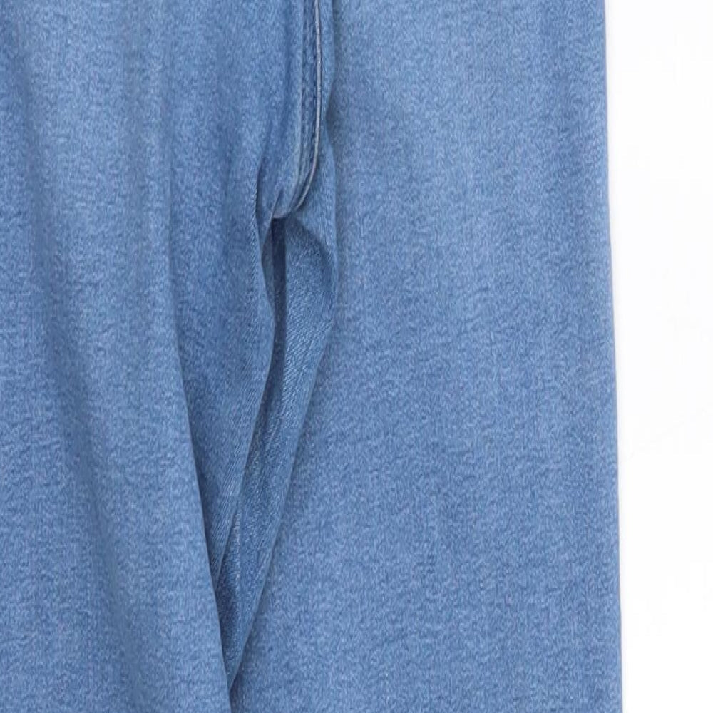 Brand and care label for Topshop women’s blue jegging jeans, size UK 26, in, 32-inch leg