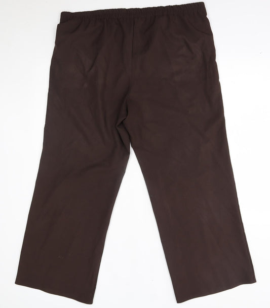 essence Womens Brown Trousers Size 18 L28 in