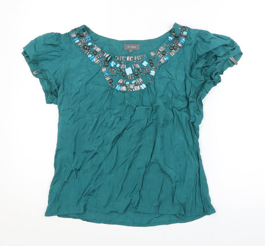 Womens UK Size 10 ET VOUS Blue Basic Blouse