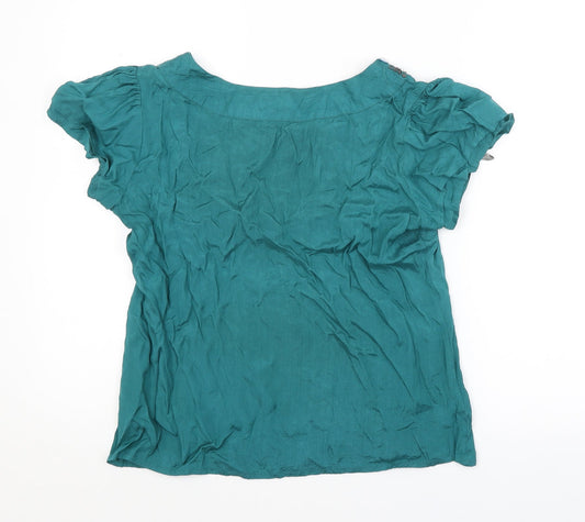 Womens UK Size 10 ET VOUS Blue Basic Blouse