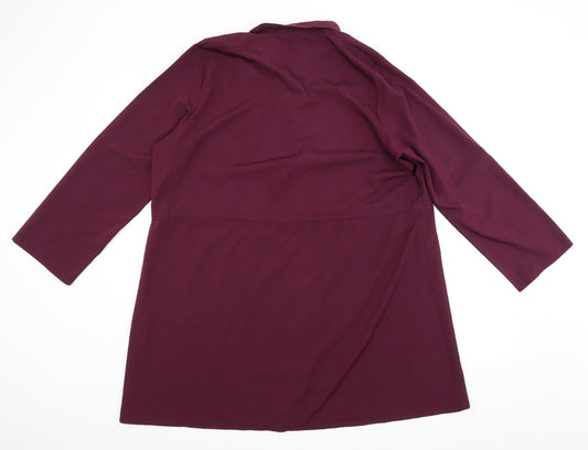 Boohoo Womens Pink Basic Button-Up